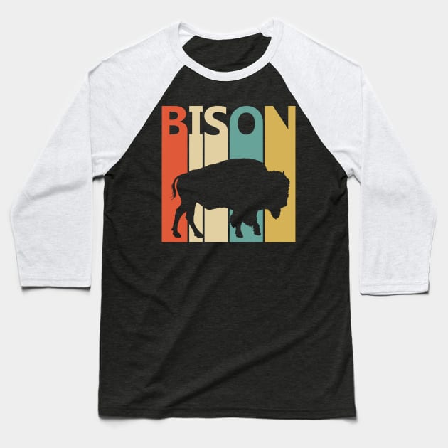 Vintage 1980s Bison Animal Gift Baseball T-Shirt by GWENT